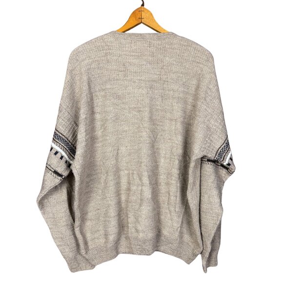 Vintage Arnold Palmer Sweater Coogi-Style Knit Pullover, Beige Textured Knit - Picture 5 of 6